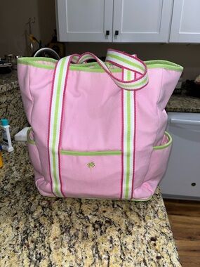 EUC Lilly Pulitzer White Label Diaper/Beach/Travel Canvas Tote